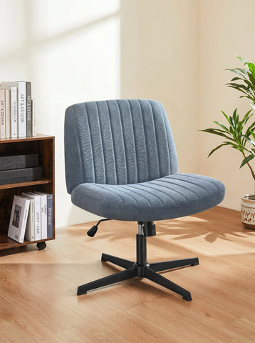 [World Cup 2026]Cross-Legged Chair No Wheels Armless Swivel Home Office Chair