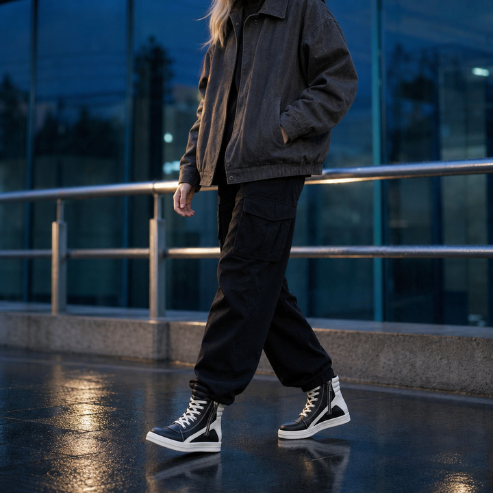 High Top Side Zipper Modern Sneakers