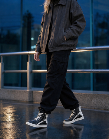 High Top Side Zipper Modern Sneakers