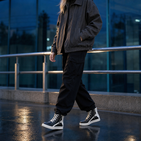 High Top Side Zipper Modern Sneakers