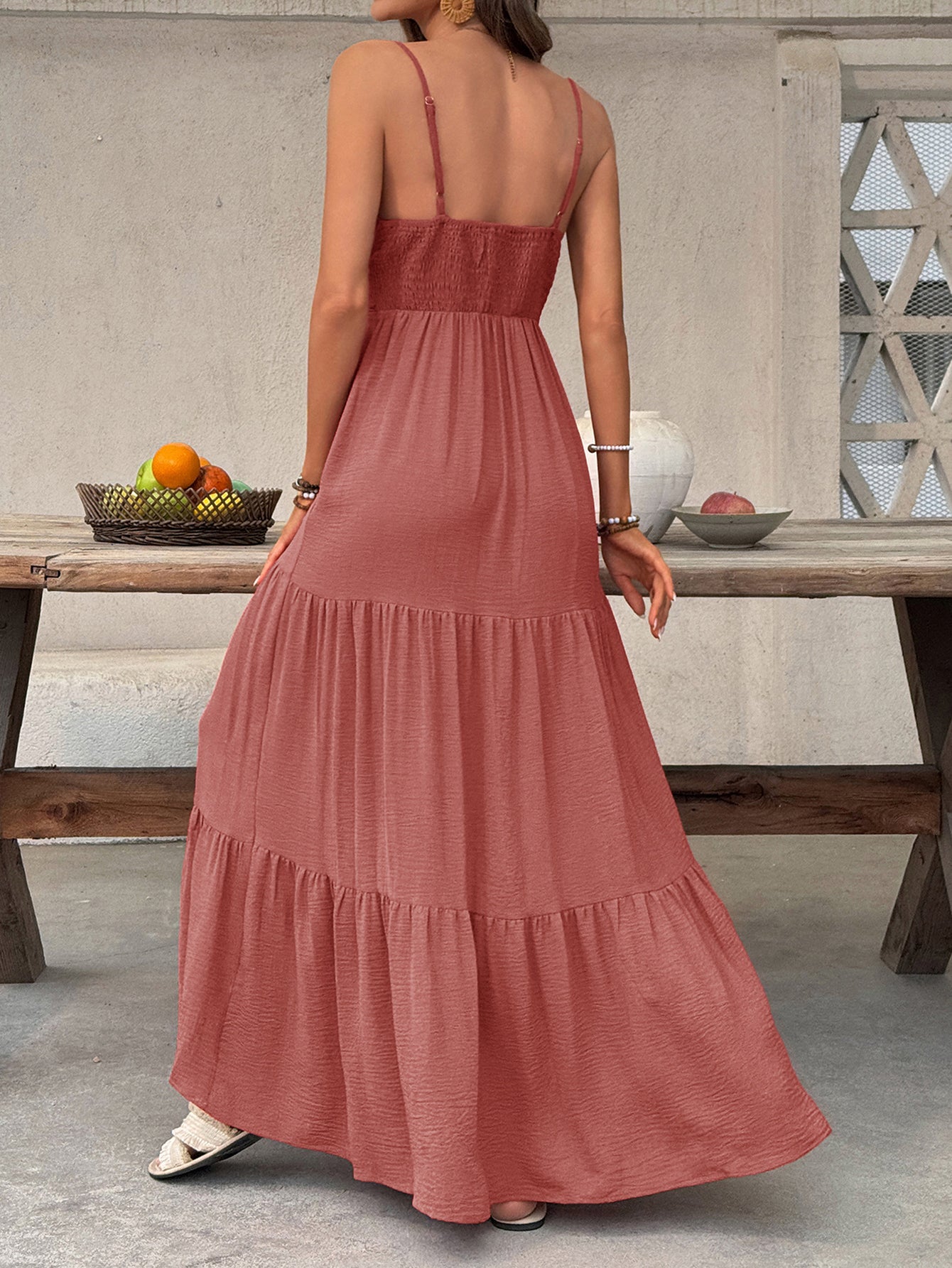 Strapless Side Slit Maxi Dress