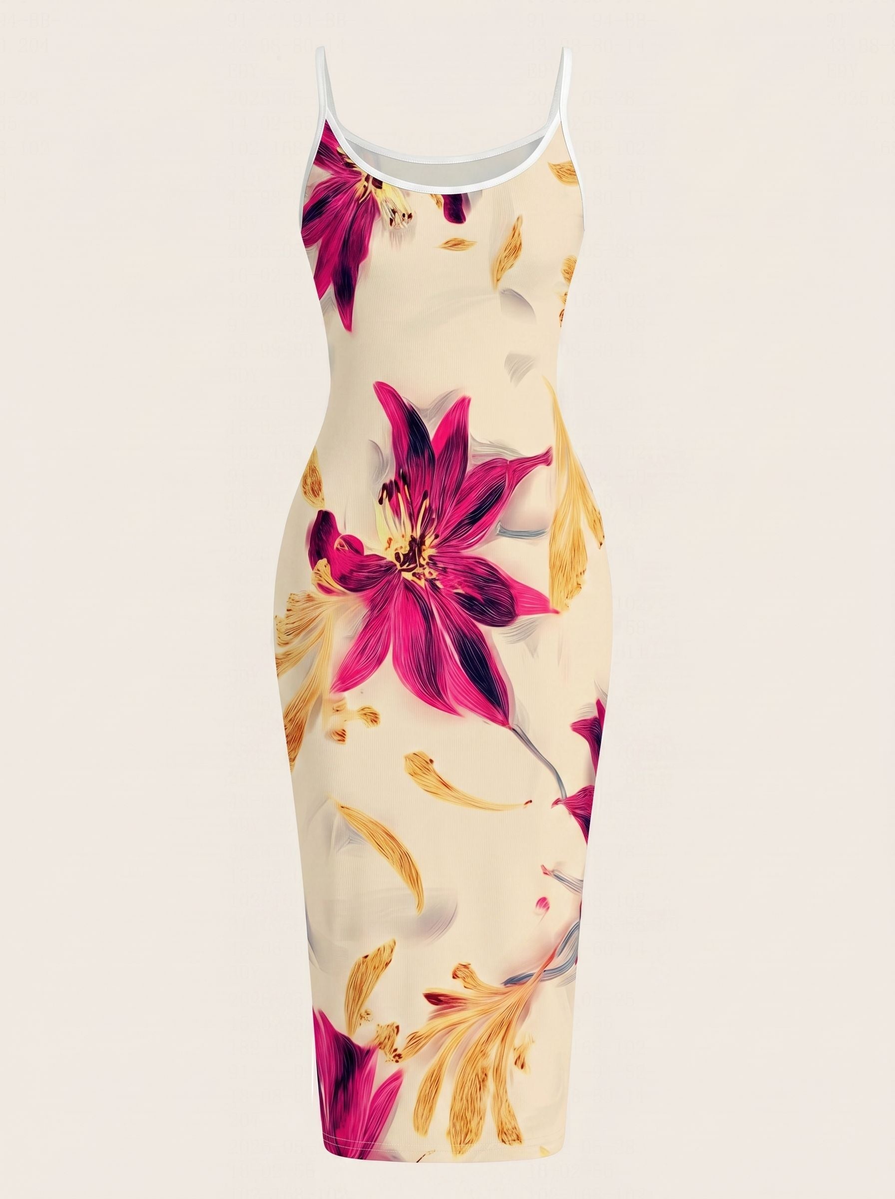 CAPRI Floral Print Sleeveless Bodycon Midi Dress