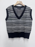 Classic Pattern V Neck Sweater Vest