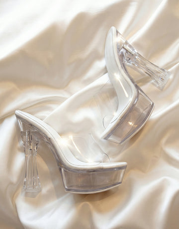Clear PVC Open-Toe Platform Heel Nightclub High Heel