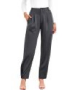 High Waisted Pleated Tapered Trousers