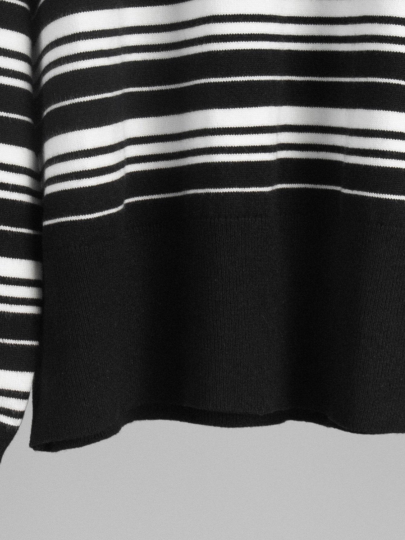 Oversized Striped Polo Collar Knit Sweater