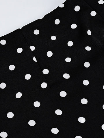 Polka Dot Lace Trim Mini Skirt