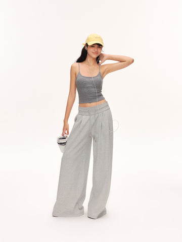 Low Rise Drawstring Wide Leg Pants