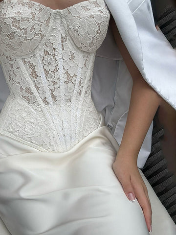 Elegant Lace Corset Maxi Skirt Set