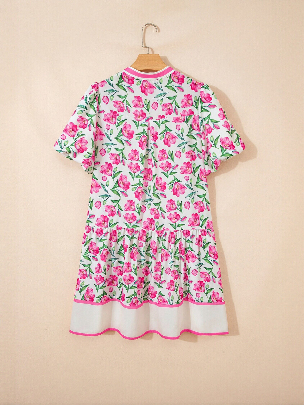 Floral Print Puff Sleeve Mini Dress