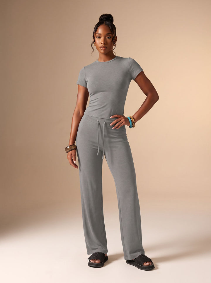 Seamless Fitted Lounge Pants Set