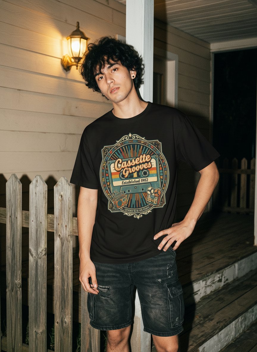 Vintage Retro Cassette Graphic T-Shirt