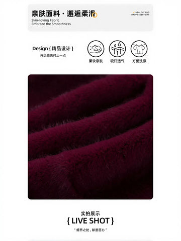 Faux Fur Trim Mock Neck Dress