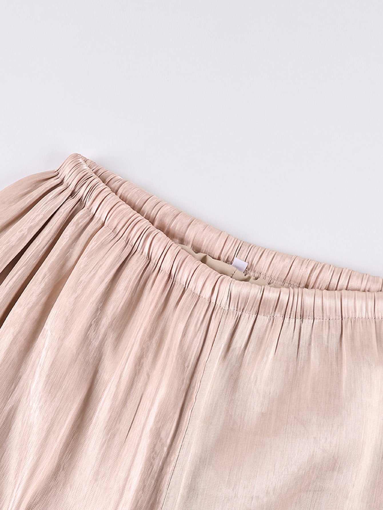 Silky Satin Elastic Hem Pants