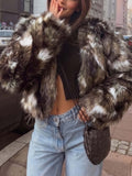Cropped Fluffy Faux Fur Coat