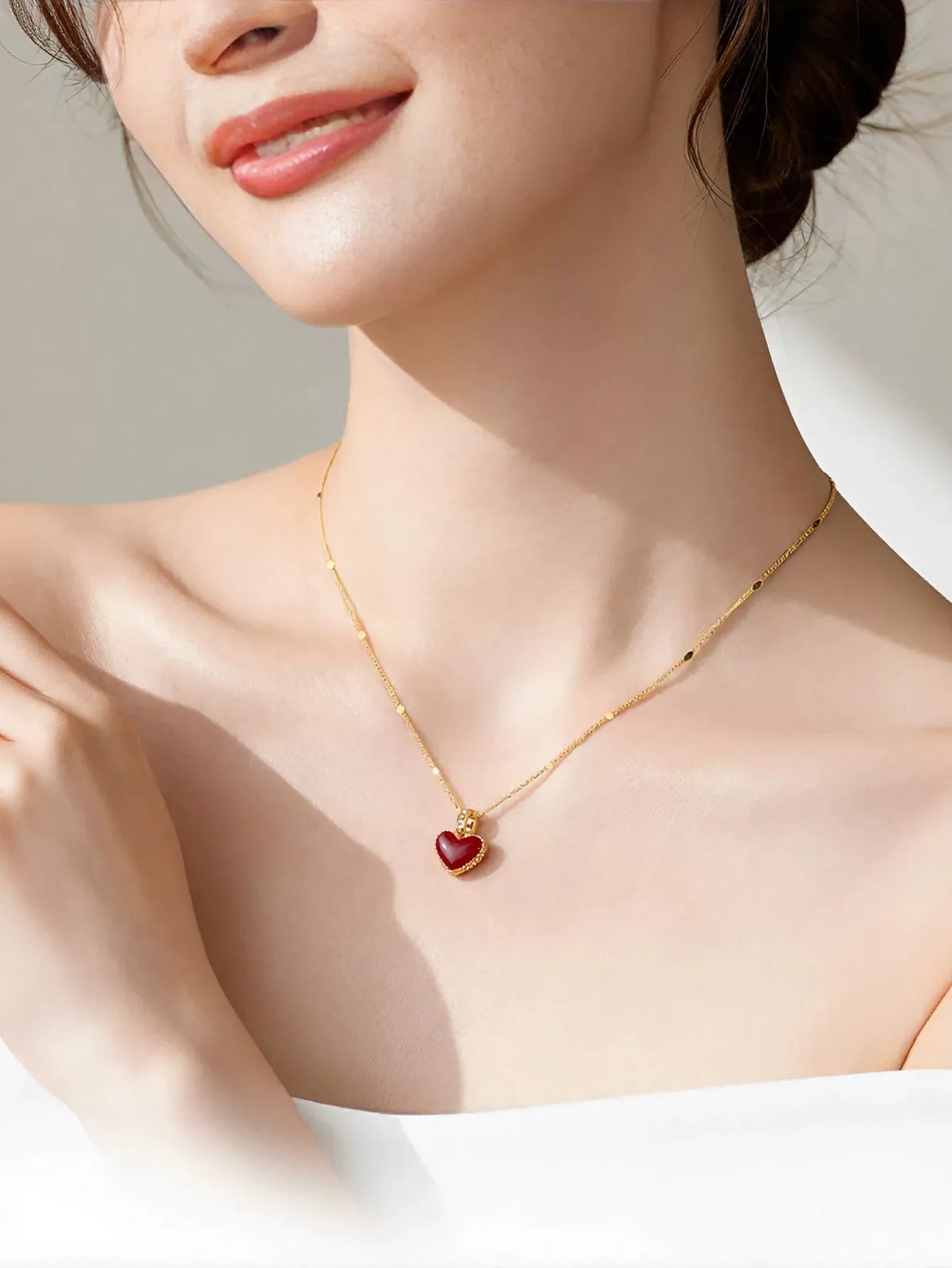 Dainty Reversible Heart Pendant Necklace