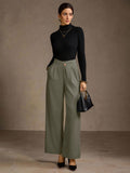 High Waisted Pleated Wide Leg Pants