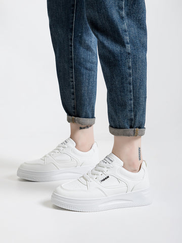 Platform Leather Upper Fashion Casual Shoes