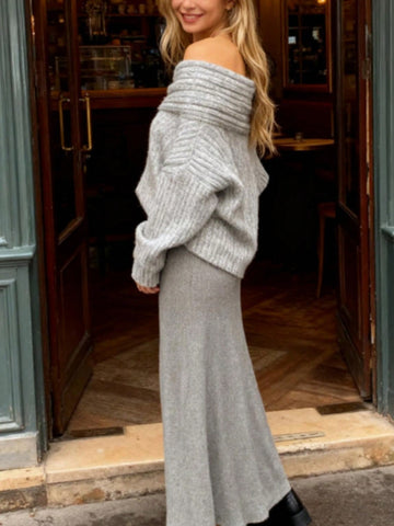 Off The Shoulder Ribbed Sweater