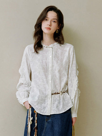 Embroidered Soft Cotton Button Down Shirt