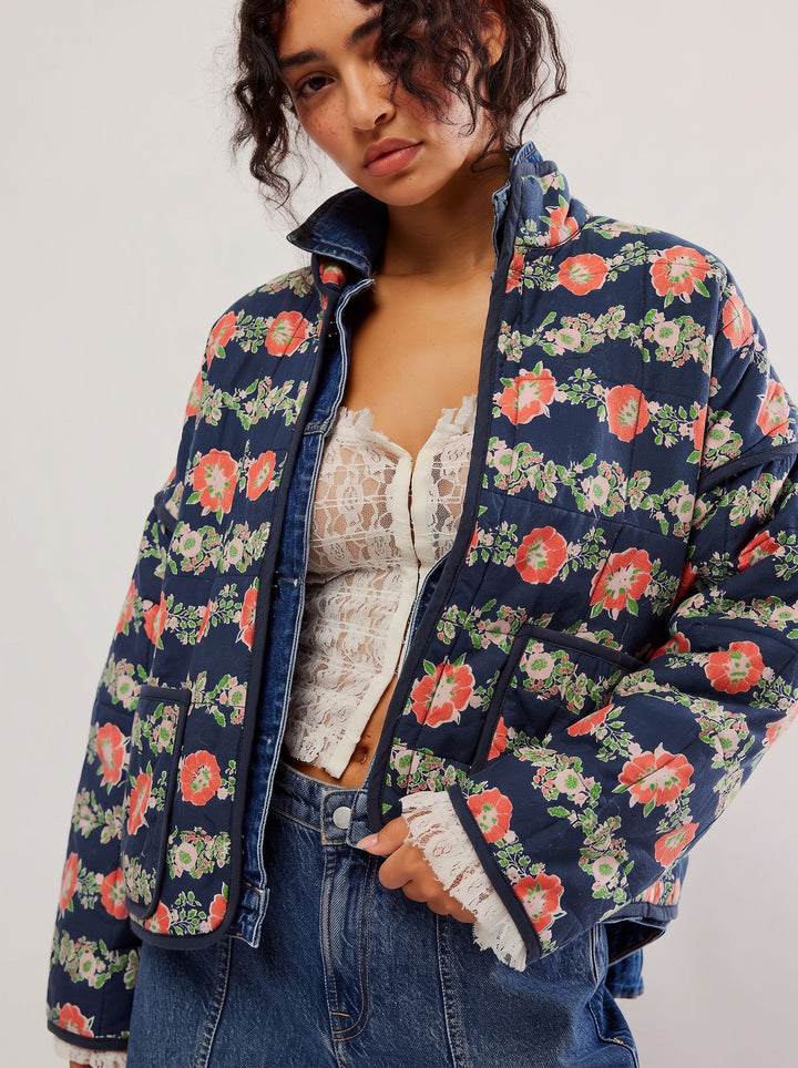 Floral Quilted Lightweight Padded Jacket