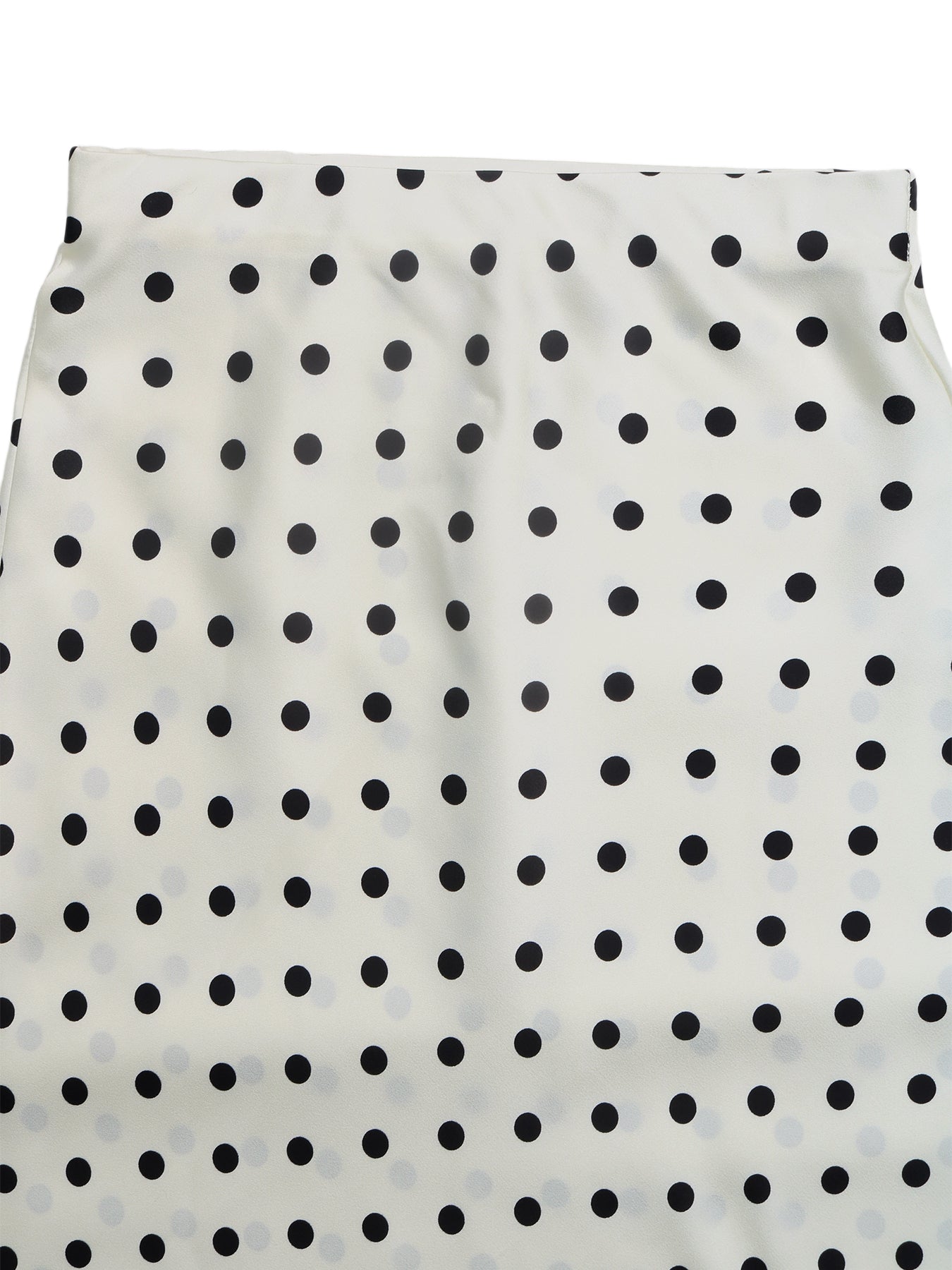 Elegant Polka Dot Satin Midi Skirt