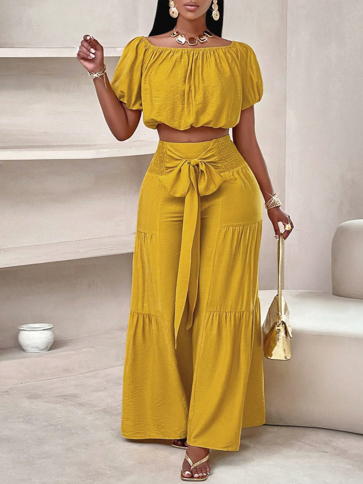 Boho Off Shoulder Pant Set