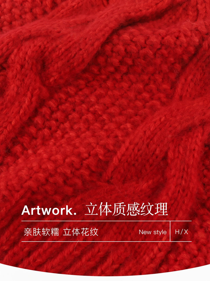 Cozy Cable Knit Pom Beanie