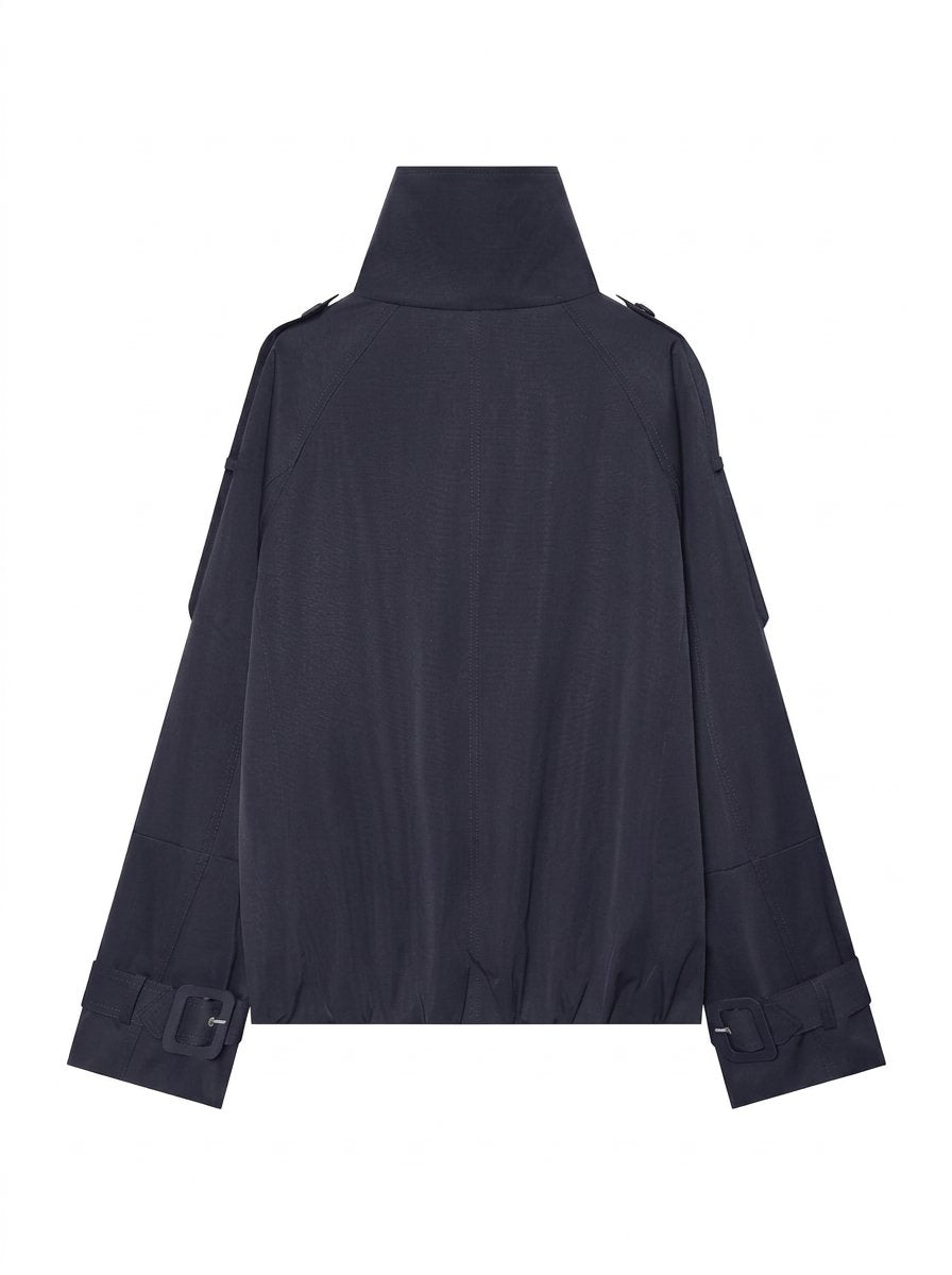 Cropped Double Breasted Trench Coat