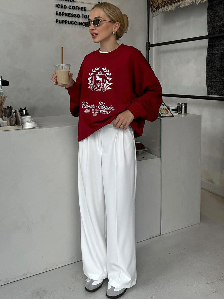 Oversized Graphic Printed Crewneck Sweatshirt