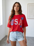 Patriotic USA Graphic Oversized T-Shirt