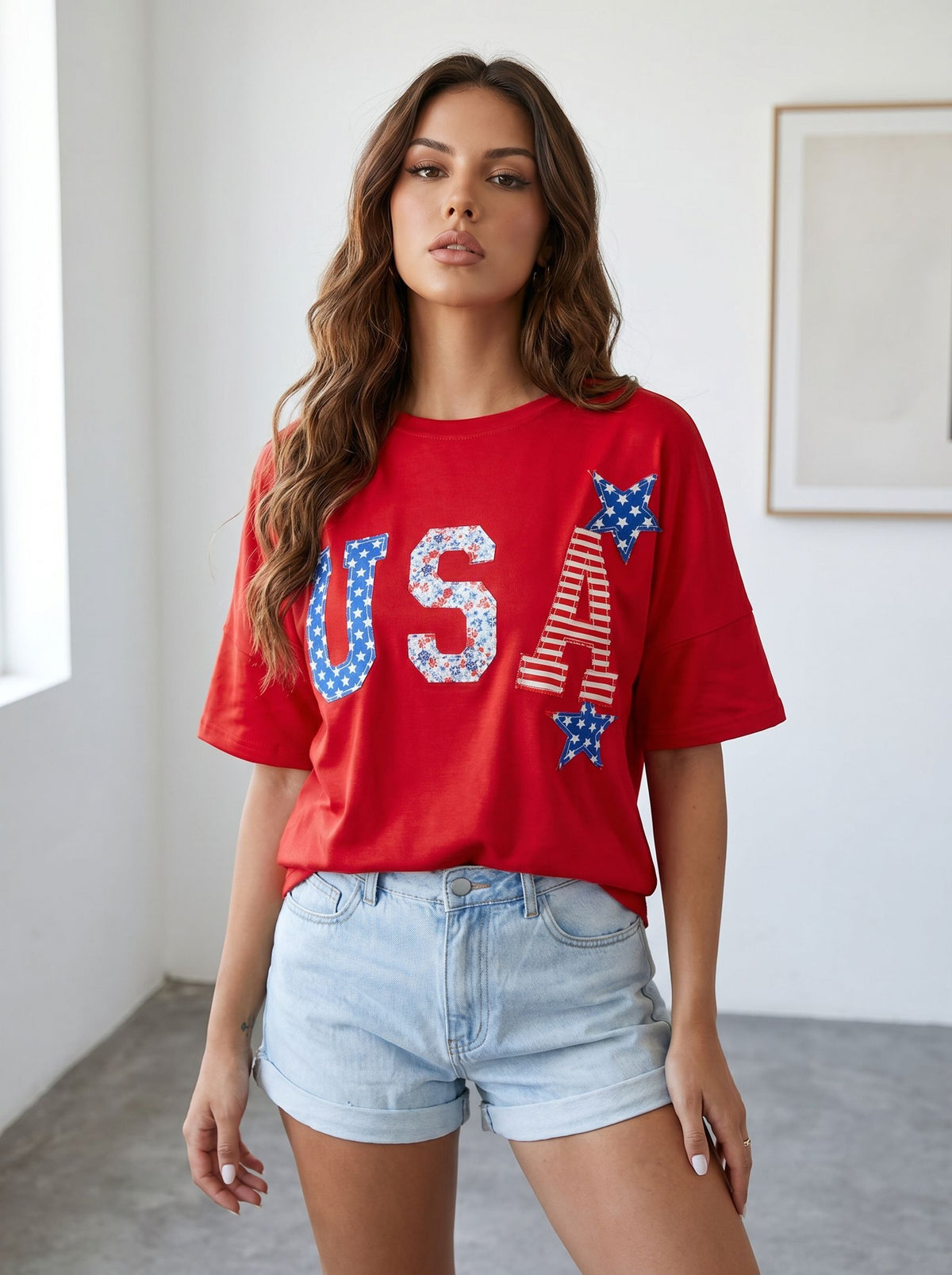 Patriotic USA Graphic Oversized T-Shirt