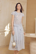 Floral Applique Sheer Knit Sweater