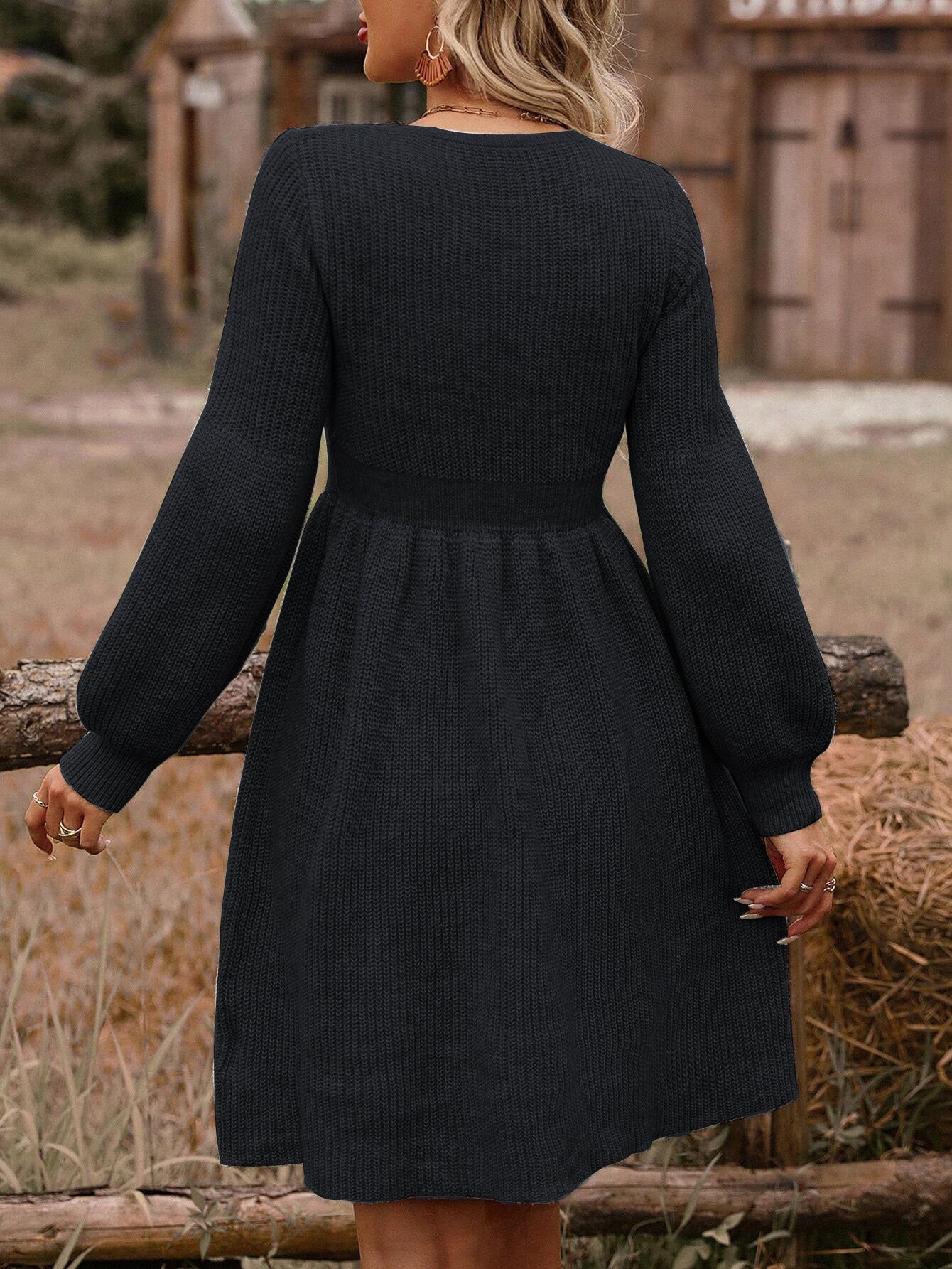 Cozy Cable Knit Sweater Dress