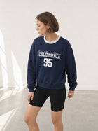 Oversized Graphic California Print Crewneck Sweatshirt