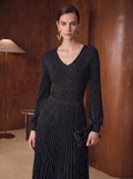 Shimmer V Neck Button Cardigan