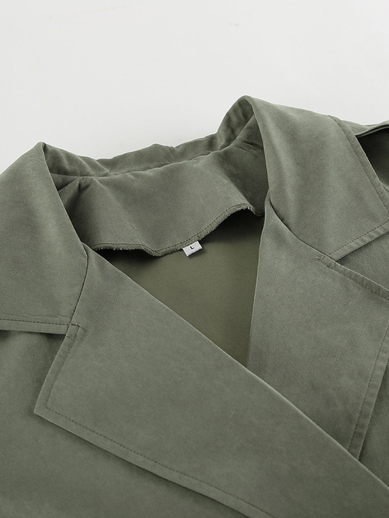 Oversized Belted Cropped Trench Coat