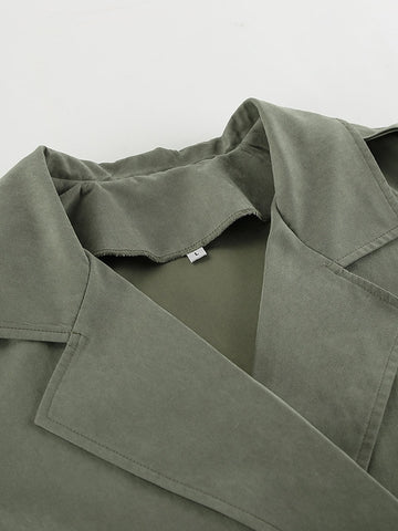 Oversized Belted Cropped Trench Coat
