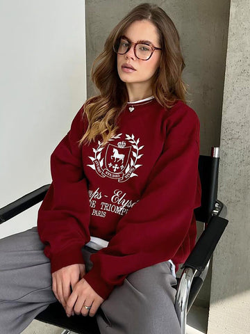 Oversized Graphic Printed Crewneck Sweatshirt