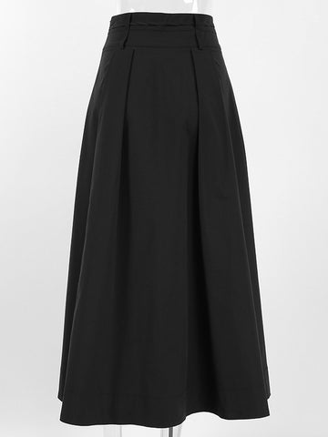 High Waisted Pleated Maxi Skirt