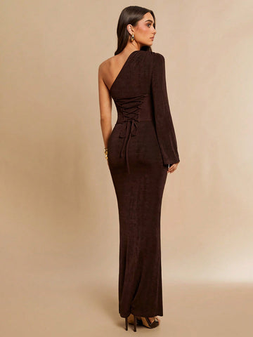 Sleek One Shoulder Midi Dress