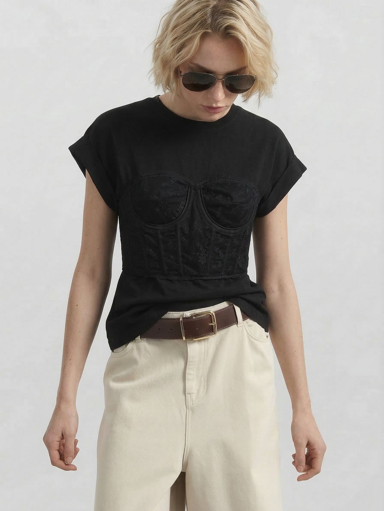Lace Detail Cotton Top