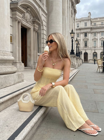 Corset Top Wide Leg Pant Set