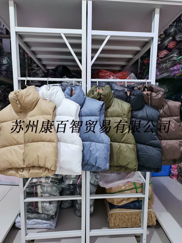 Cropped Puffer Vest Stand Collar