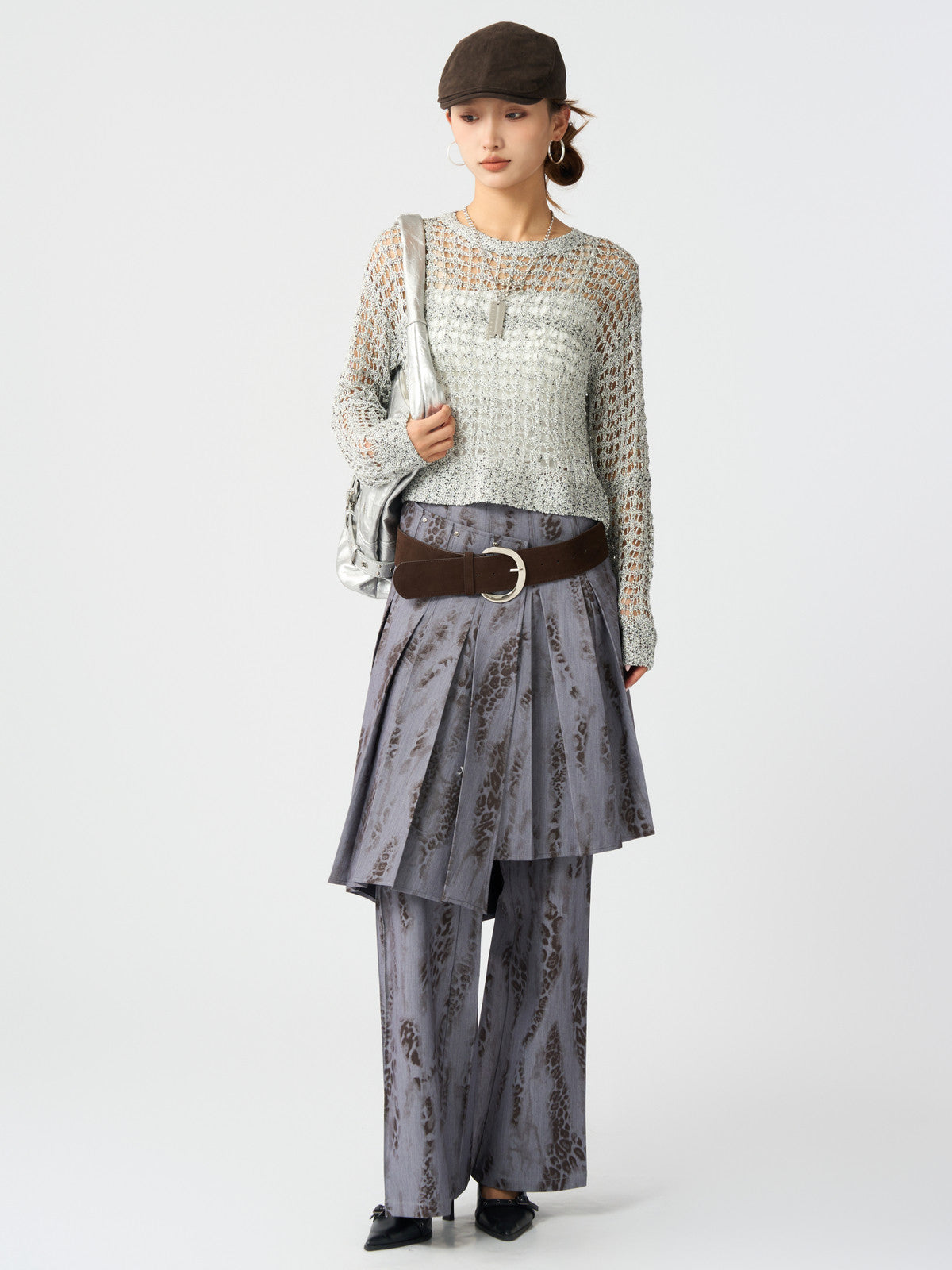 High Waisted Animal Print Trousers