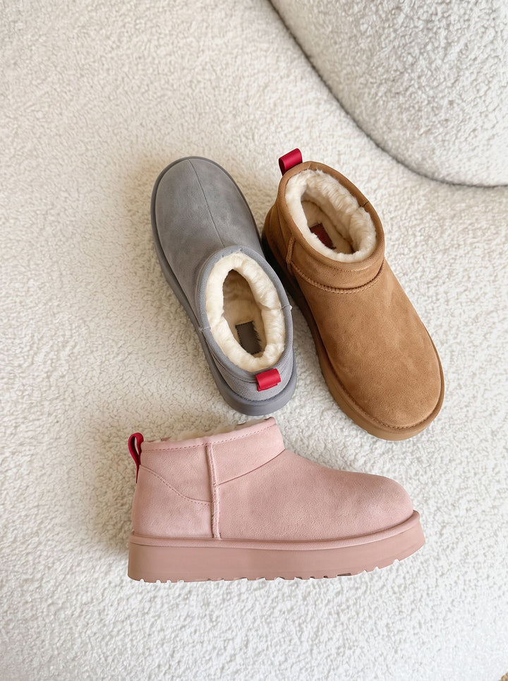 Cozy Faux Fur Platform Ankle Boots