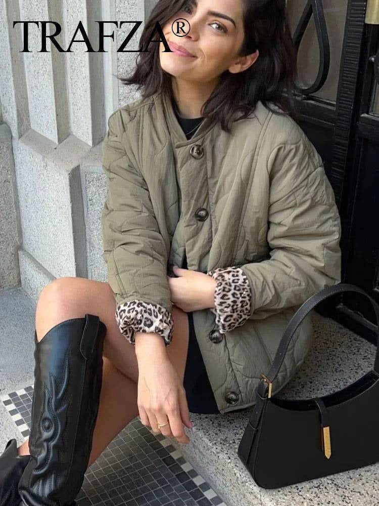 Quilted Button Down Bomber Jacket