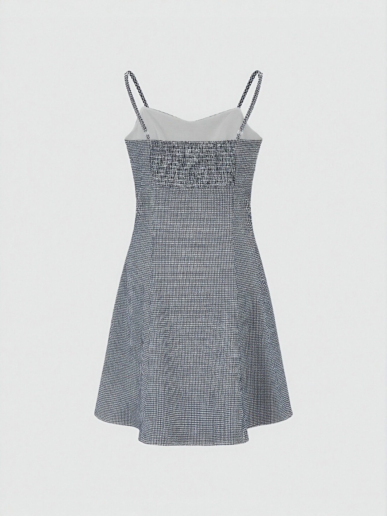 Urban Revivo A-Line Dresses-Dark Gray Check
