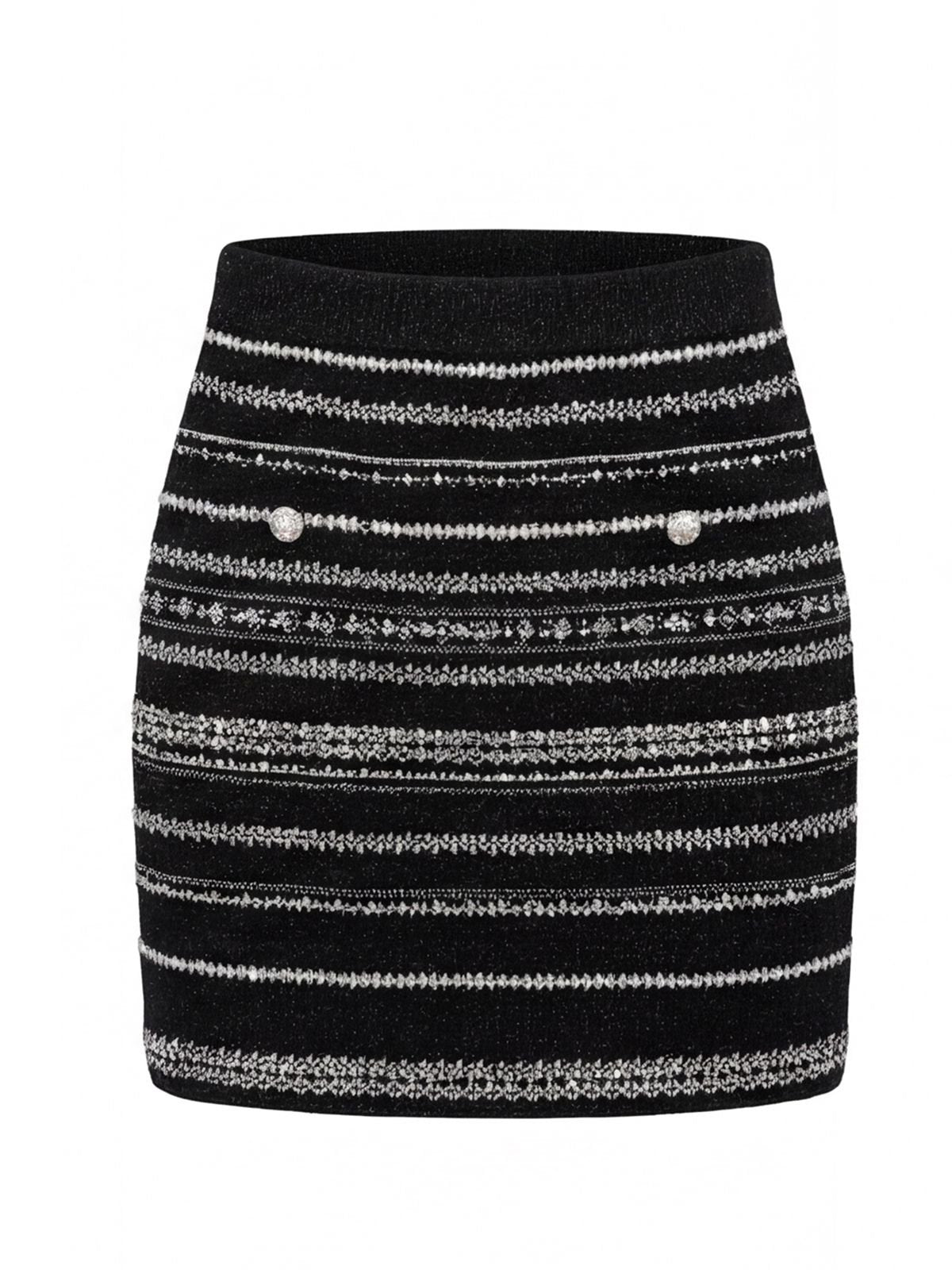Shimmering Tweed High Waisted Mini Skirt