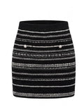 Shimmering Tweed High Waisted Mini Skirt